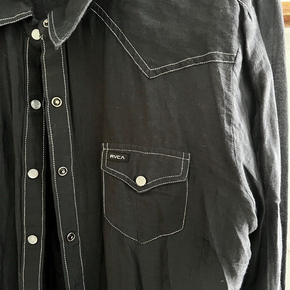 RVCA Western Looking Sheer L/S Top Size Large - Picture 10 of 12